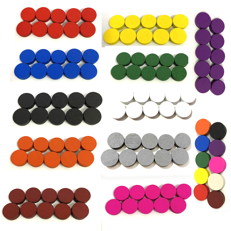 Board Game The Sims - 50pieces 15*5MM 11 Colors Wooden Disk