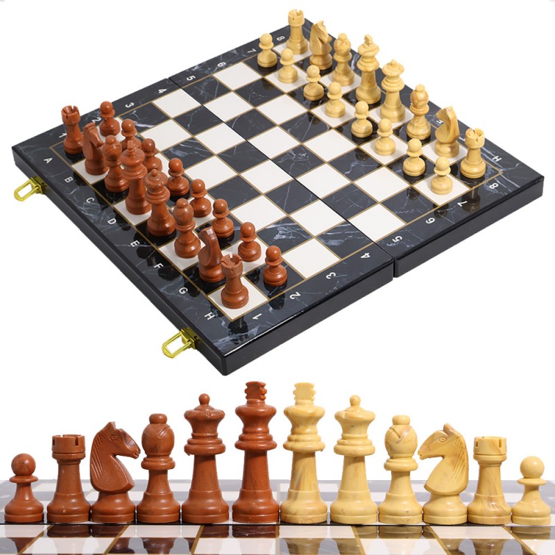 Board Game Yearbook - Multi‑Size Foldable Marble Pattern Plastic Chess