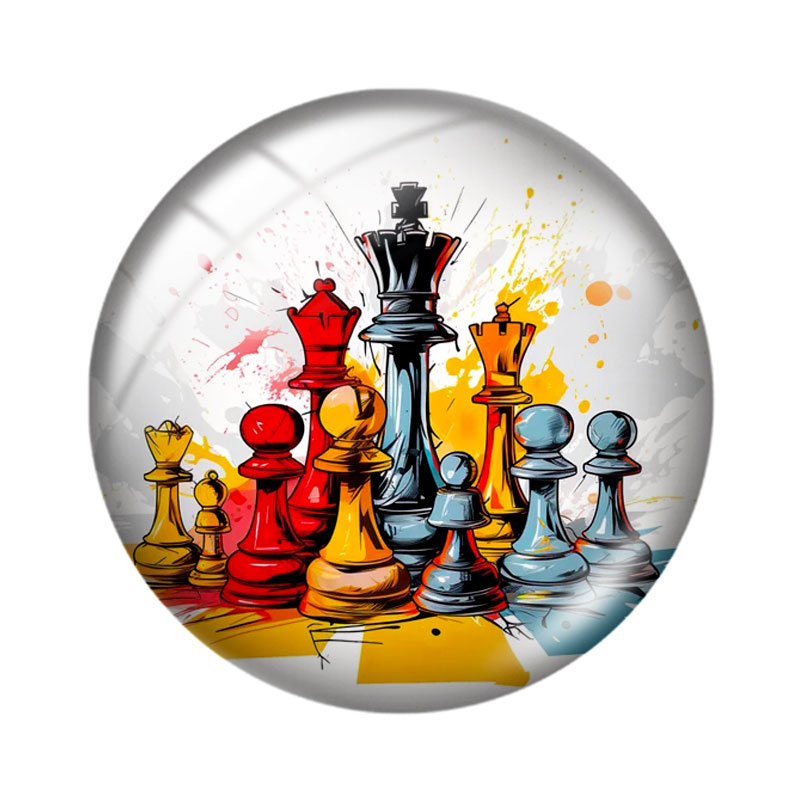 Board Game Is - Watercolor Chess Game 12/18/20/25mm glass cabochon