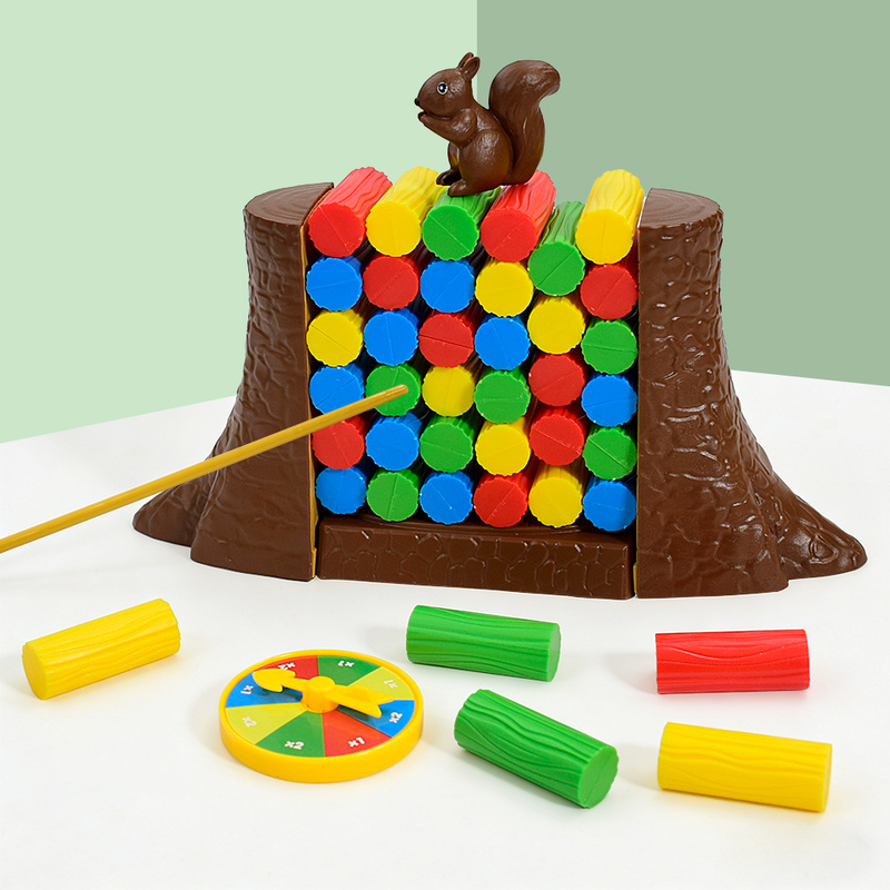 Board Game Quarto - Squirrel Push Log Balance Board Game,