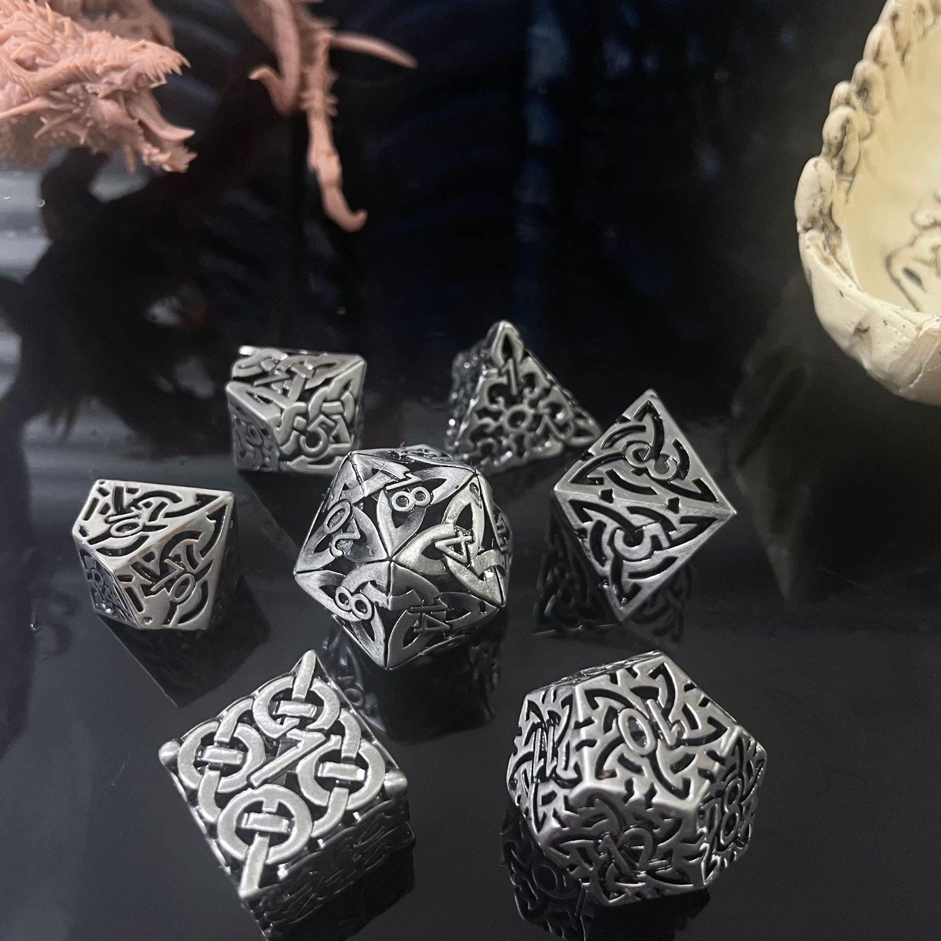 7 Pcs Cosplay D4-D20 DND Brass - Board Game Rpg ulasan dan harga