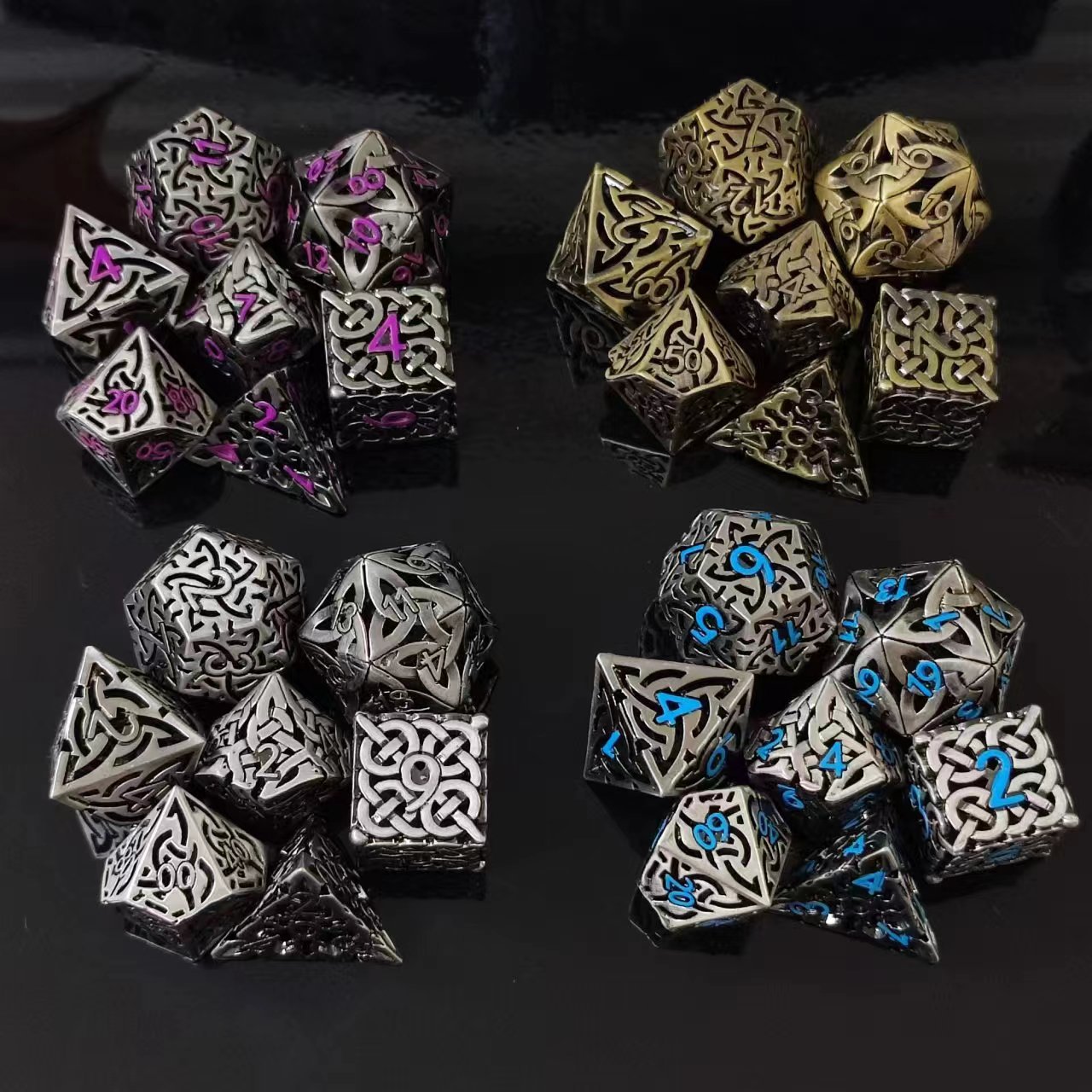 7 Pcs Cosplay D4-D20 DND Brass - Board Game Rpg ulasan dan harga