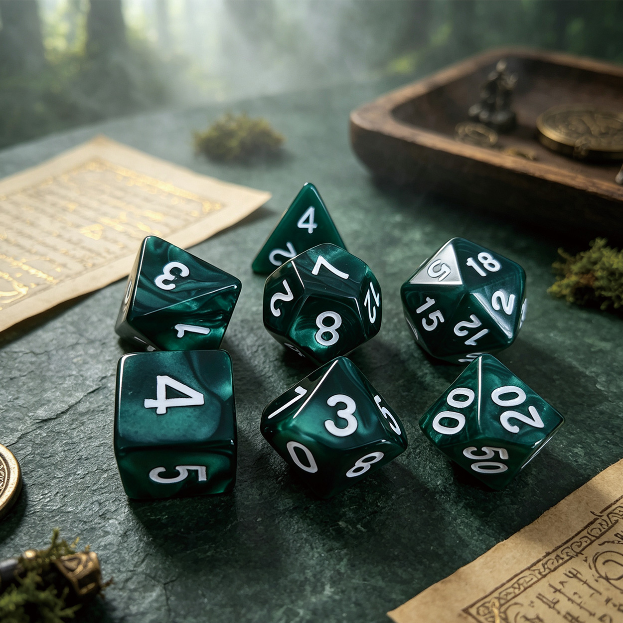 7Pcs/Set Polyhedral Marble Eff - Board Game Pandemic ulasan dan harga