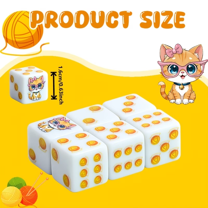 6Pcs Cat Paw Print Polyhedral  - Board Game Rpg ulasan dan harga
