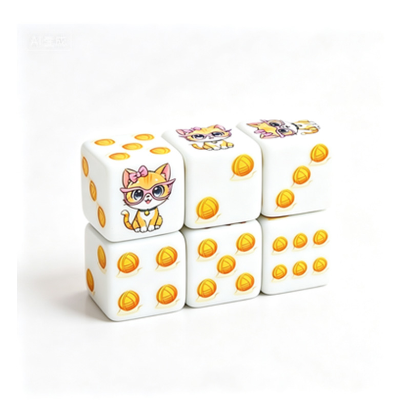 6Pcs Cat Paw Print Polyhedral  - Board Game Rpg ulasan dan harga