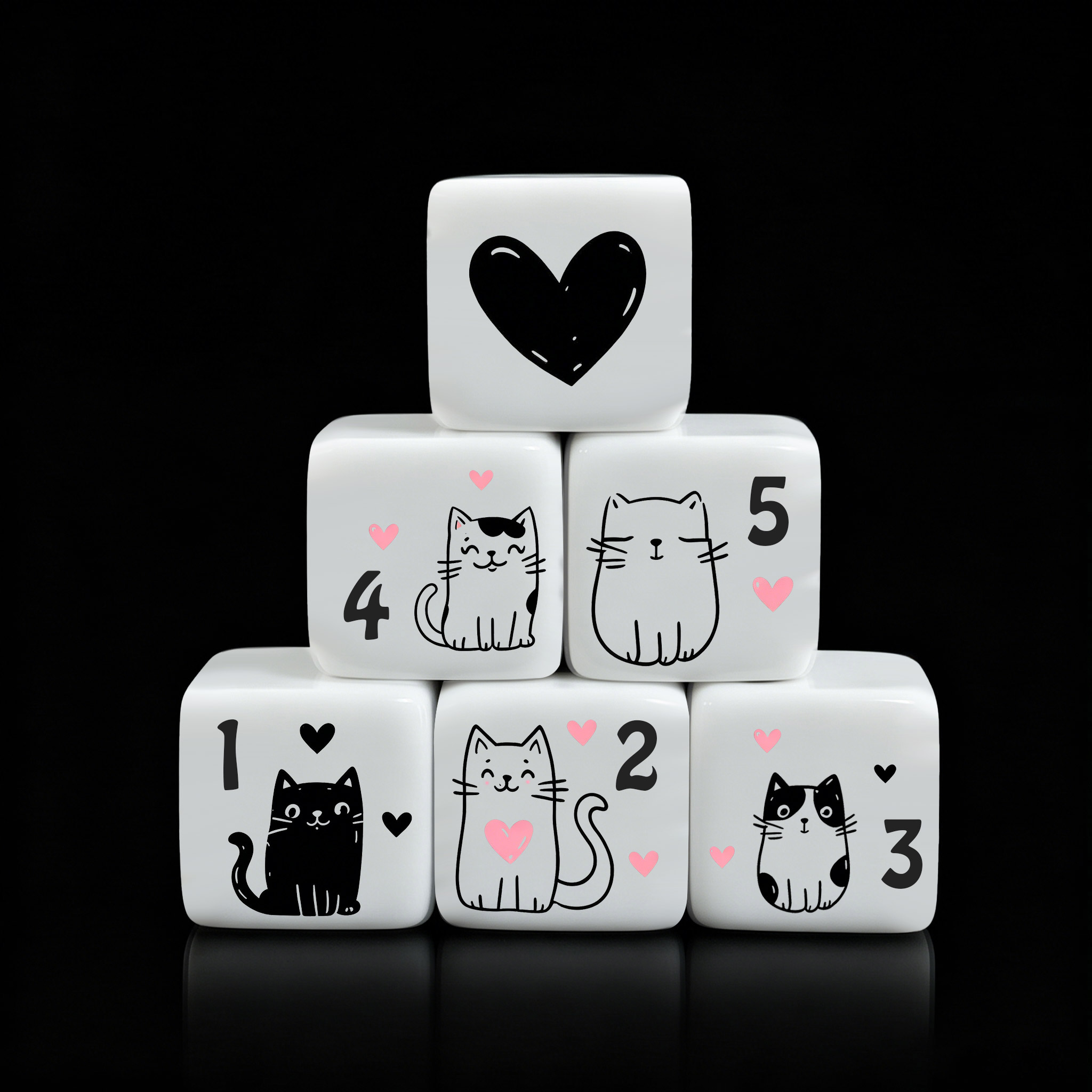 12Pcs/Set 16mm Cute Cat Dice,  - Board Game Rpg ulasan dan harga