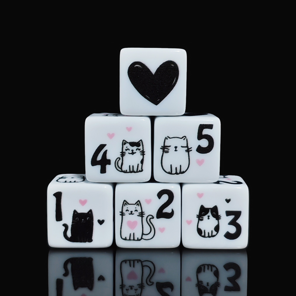 12Pcs/Set 16mm Cute Cat Dice,  - Board Game Rpg ulasan dan harga