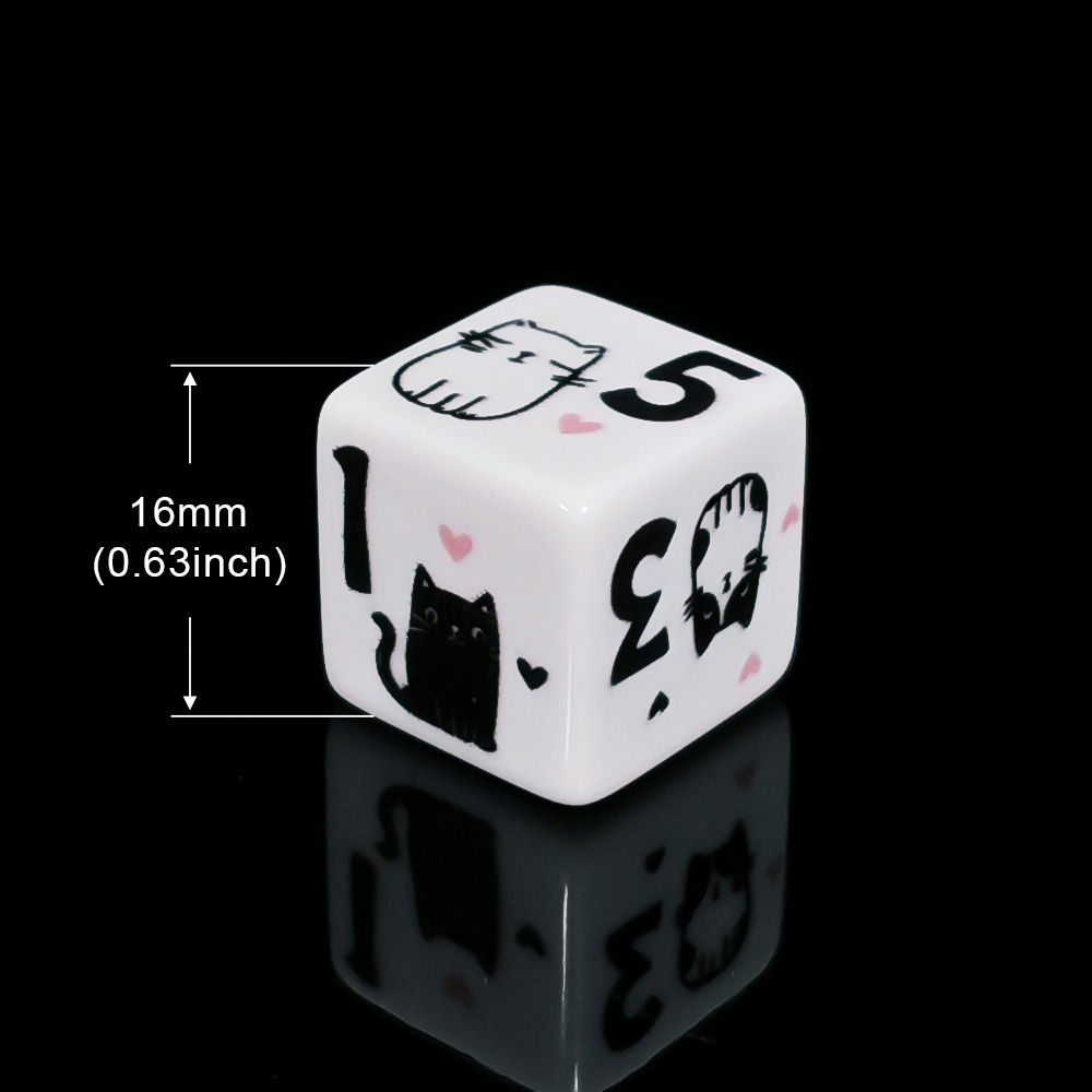 12Pcs/Set 16mm Cute Cat Dice,  - Board Game Rpg ulasan dan harga