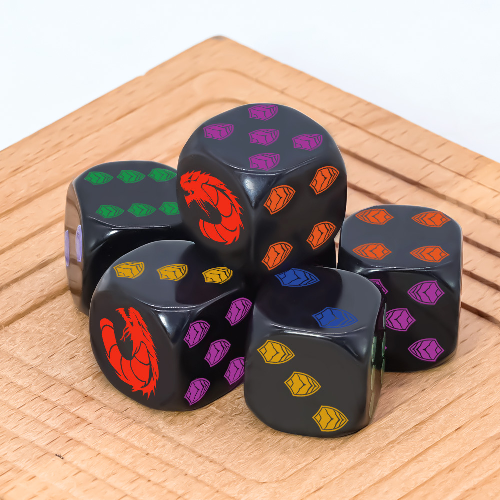 6Pcs Dragon Shield Crest Polyh - Board Game Rpg ulasan dan harga
