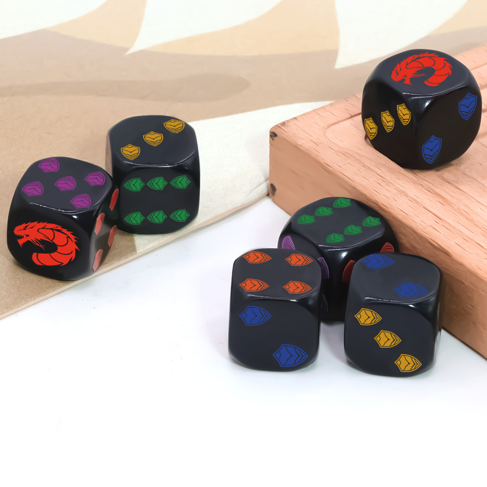 6Pcs Dragon Shield Crest Polyh - Board Game Rpg ulasan dan harga