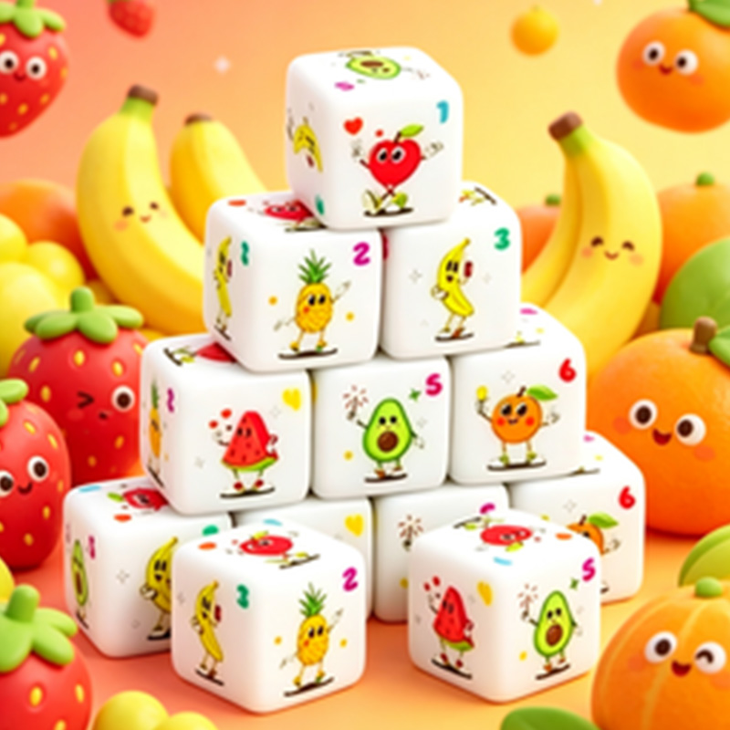 12Pcs Fruit Theme D6 Dice Set  - Board Game Rpg ulasan dan harga