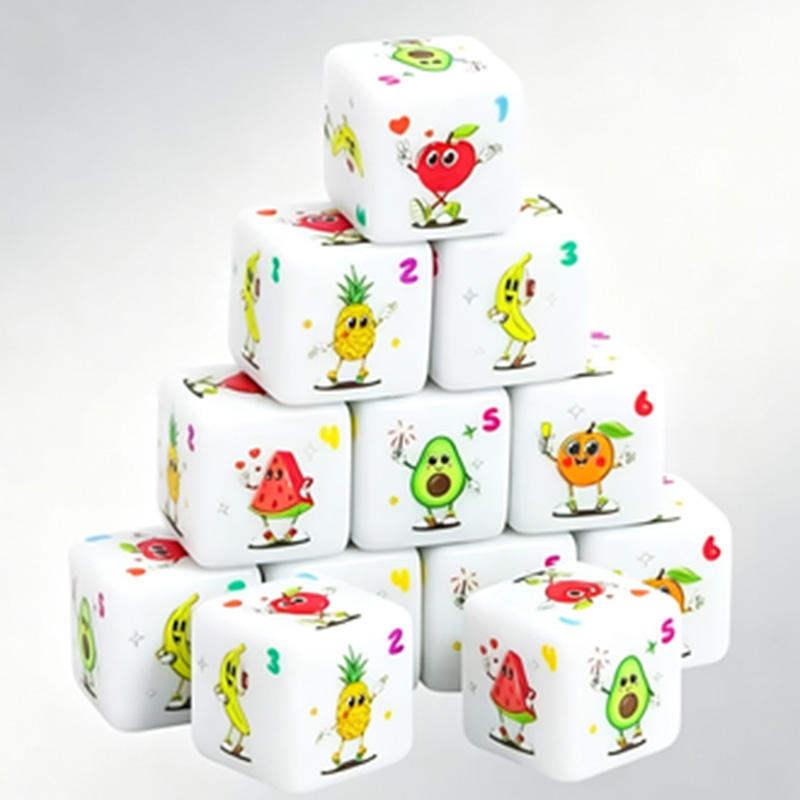 12Pcs Fruit Theme D6 Dice Set  - Board Game Rpg ulasan dan harga