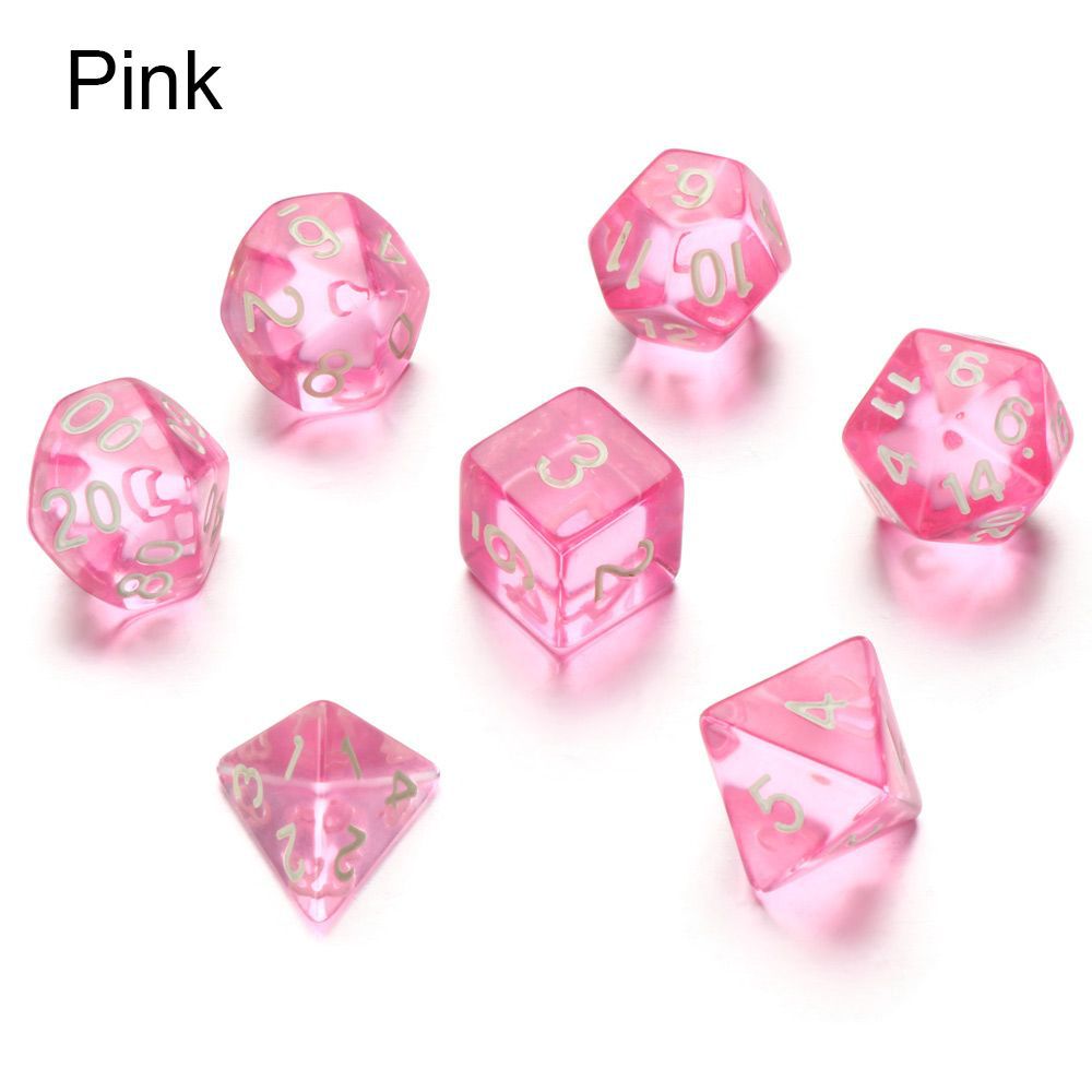 7 Pcs Set Clear Pink Dice Numb - Board Game Pandemic ulasan dan harga